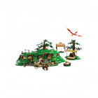 Close-up of the intricate details of the Shire Castle Hobbit House building block model.