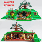 Top view highlighting the layout of the Shire Castle Hobbit House building block model.