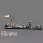 Front view of Bricklink City Architecture skyline building blocks with detailed street elements.