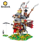 Front view of the Bricklink Howl's Moving Castle model with intricate details.