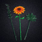 Building Block Flower Set displayed with various assembled flowers on a white surface