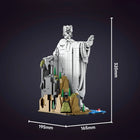 Side view of the building block toy set arranged creatively.