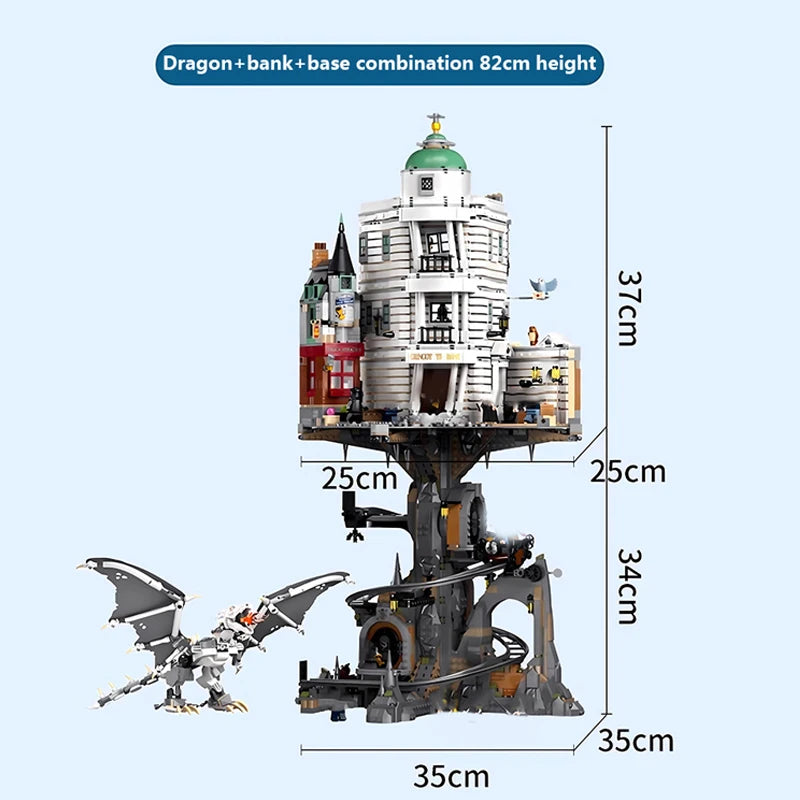 Packaging of the Wizard Bank Gringotts building block set showing the box design.