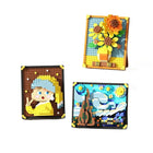 Front view of the Building Blocks Famous Artwork Desktop Puzzle Kit with assembled blocks.