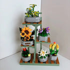Top view of the flower bouquet model displaying various colors and shapes.