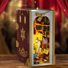 Magic Bookends model with light in a front view.