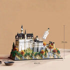 Top view of the castle building blocks set displaying various assembled sections.