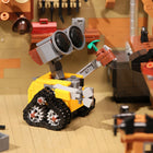 Close-up of the robot building block model highlighting its ABS plastic material.