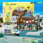 Detailed view of the AREA-X Krusty Krab building blocks illuminated with LED lights.