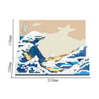 Kanagawa surfing puzzle front view with colorful design