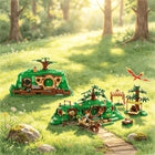 Front view of the Shire Castle Hobbit House building block model with detailed architecture.