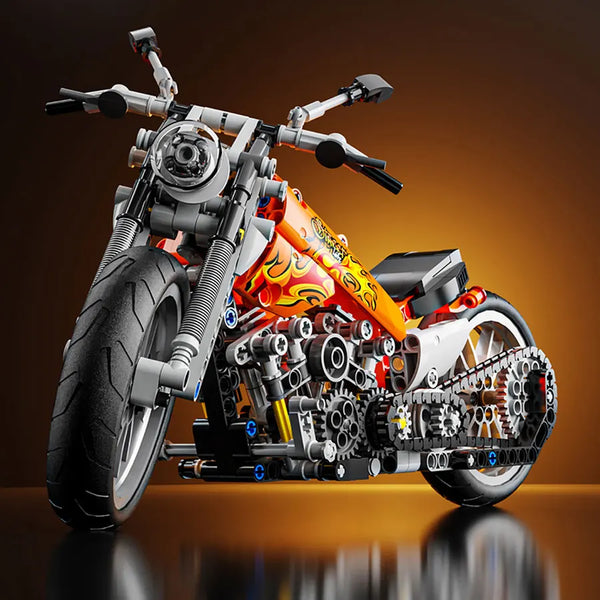 Tycole Motorcycle Model Building Block Set with detailed construction view