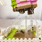 Potdemiel balloon house building block set, detailed view of irregular shaped blocks.
