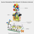 Potdemiel balloon house building block set, top view of assembled model.