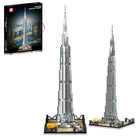 Close-up of assembled Dubai Burj Khalifa building blocks