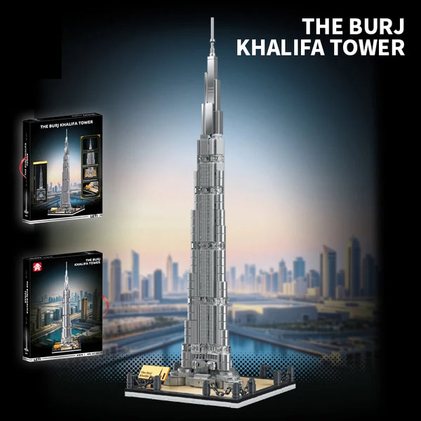 Front view of the Dubai Burj Khalifa puzzle with detailed blocks