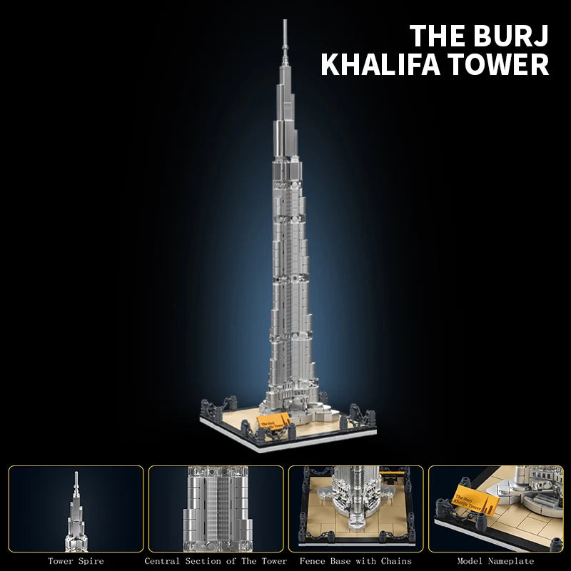 Lifestyle shot of the Dubai Burj Khalifa puzzle displayed on a shelf