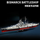 Side view of the MOQIDODO Bismarck Battleship showcasing its structure