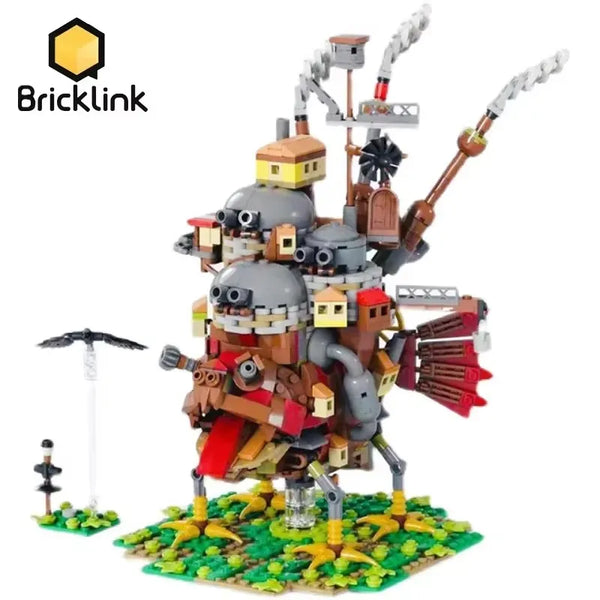 Front view of the Bricklink Howl's Moving Castle model with intricate details.