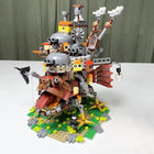 Side view showcasing the whimsical architecture of Howl's Moving Castle.