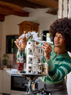 Front view of the Wizard Bank Gringotts building block set showcasing its intricate design.