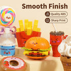 Fast Food Micro Building Blocks set with colorful bricks in a front view