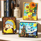 Close-up of the Building Blocks Famous Artwork Desktop Puzzle Kit showing detailed micro blocks.