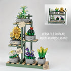 Detailed view of the self-locking bricks used in the flower bouquet set.