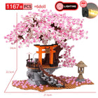 Detailed view of Kacuu Sakura Inari Shrine Building Blocks with vibrant colors