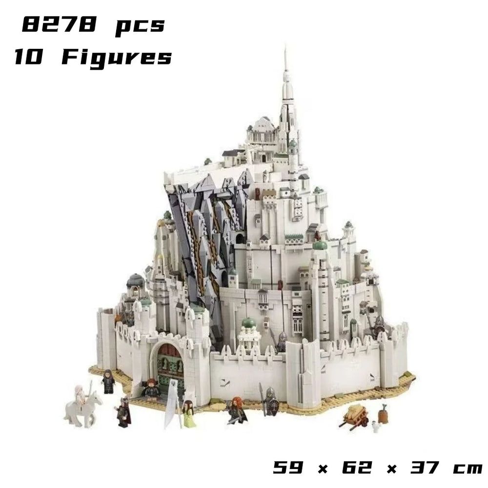 Potdemiel Minas Tirith building blocks set with a full view of the model