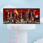 MOC Gotham City Building Block Wall Decor Toy with colorful blocks in a creative arrangement