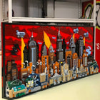 MOC Gotham City Building Block Wall Decor Toy in a close-up view of intricate details