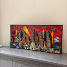 MOC Gotham City Building Block Wall Decor Toy featuring self-locking bricks in vibrant colors