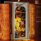 Magic Bookends with light displayed on a shelf.