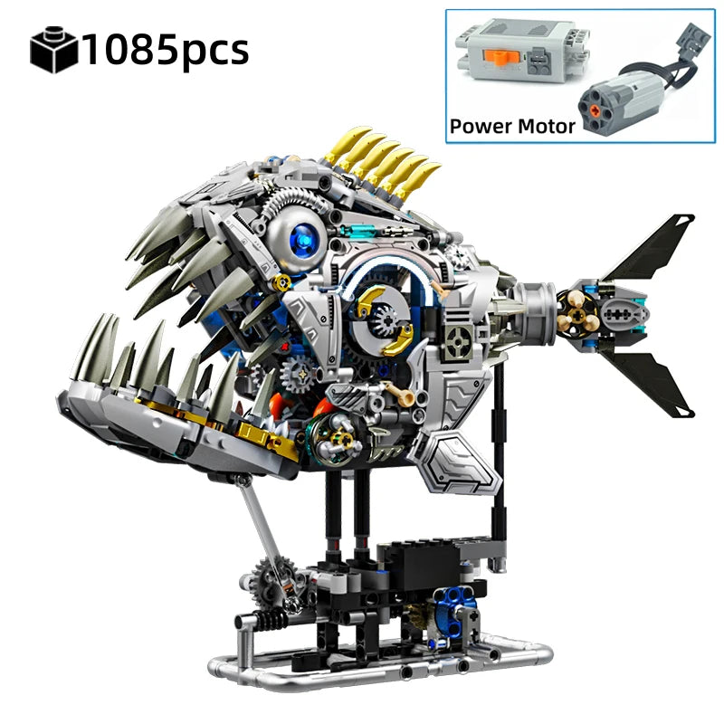 Top view of HUATEC Mechanical Sea Animals Building Blocks assembled