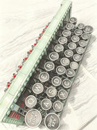 Close-up of the assembled building block with self-locking bricks.