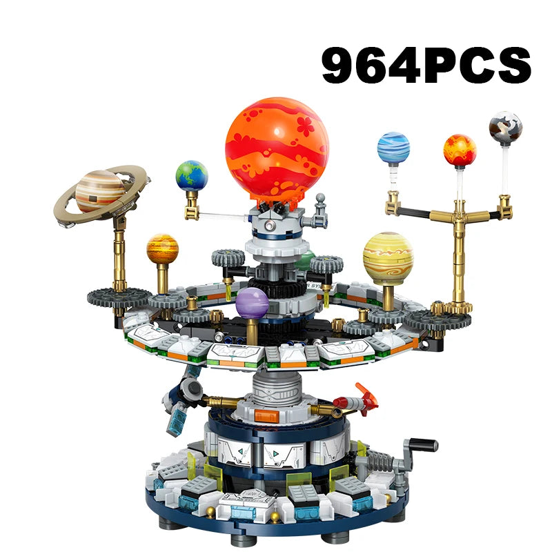 Top view of the Sun and Earth in the solar system model