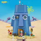 Close-up of SpongeBob and friends from the AREA-X Krusty Krab building set.