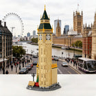 Front view of the Big Ben model building block set with colorful bricks